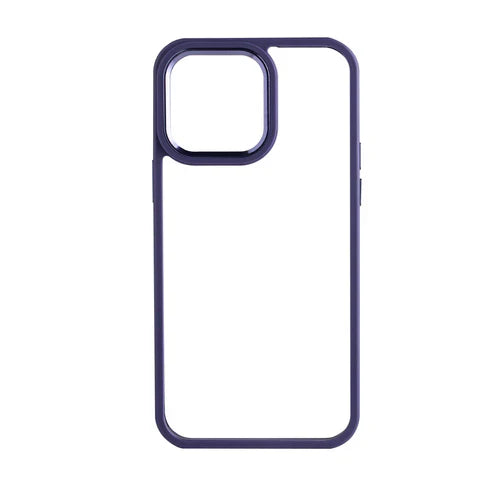 Iphone 14 Deep Purple Transparent Back Case - TaraRani