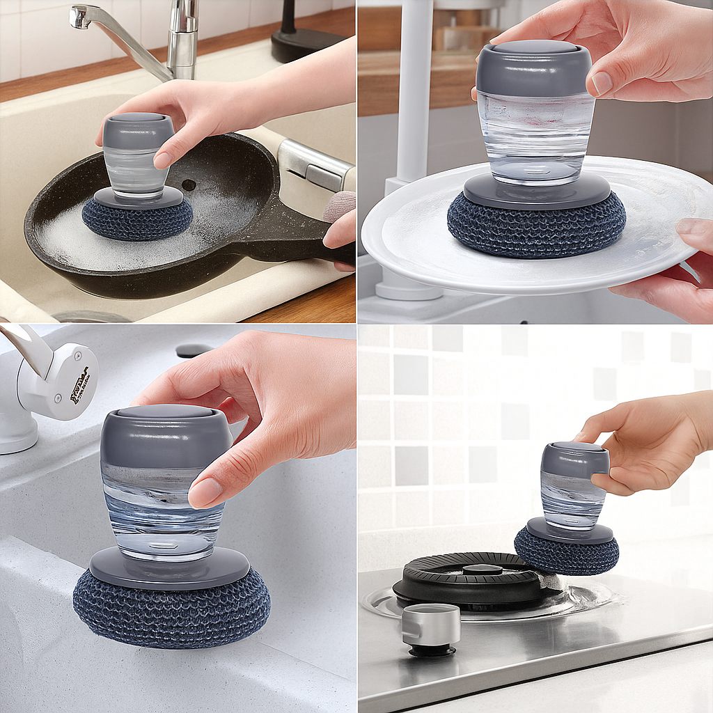 Kitchen Soap Dispensing Palm-Brush