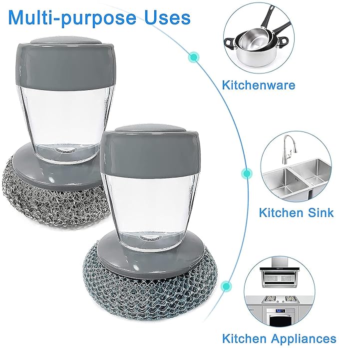 Kitchen Soap Dispensing Palm-Brush